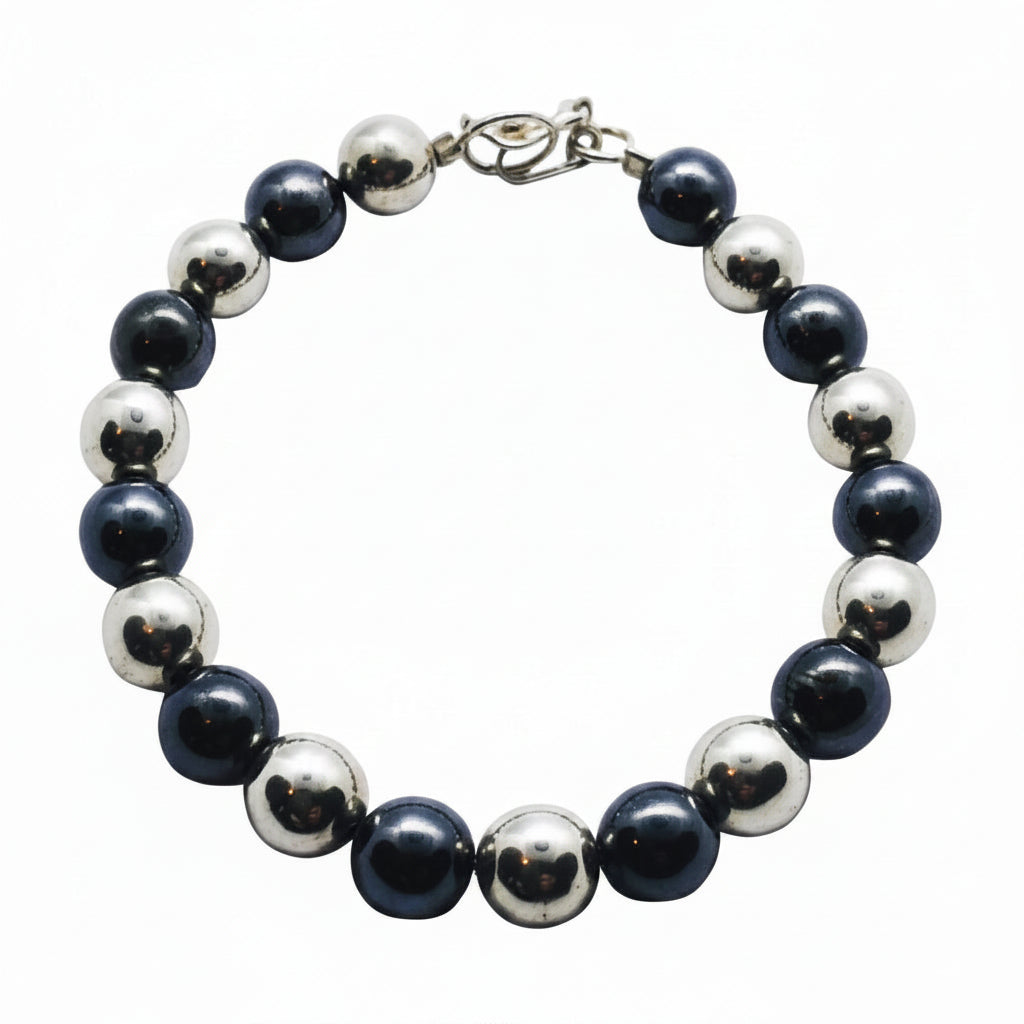 Pulsera Bolas de Plata Bicolor
