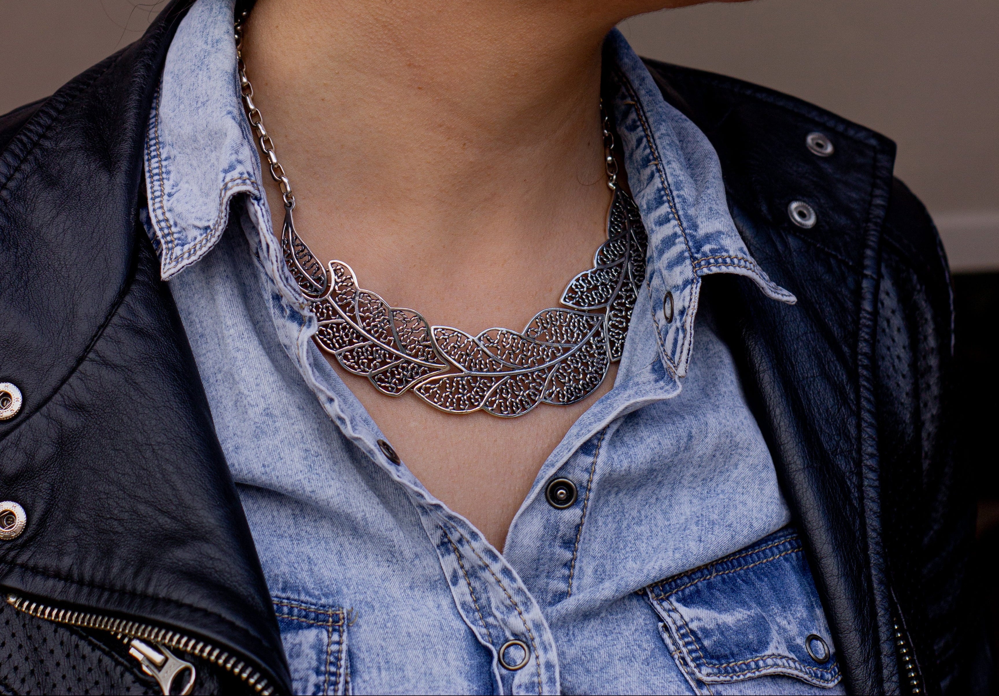 Collar Plata 950 Hojas Filigrana | Edición Única