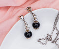 Aros Obsidiana — Plata 950