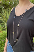 Collar Largo Serpentina y Obsidiana Negra Plata 950