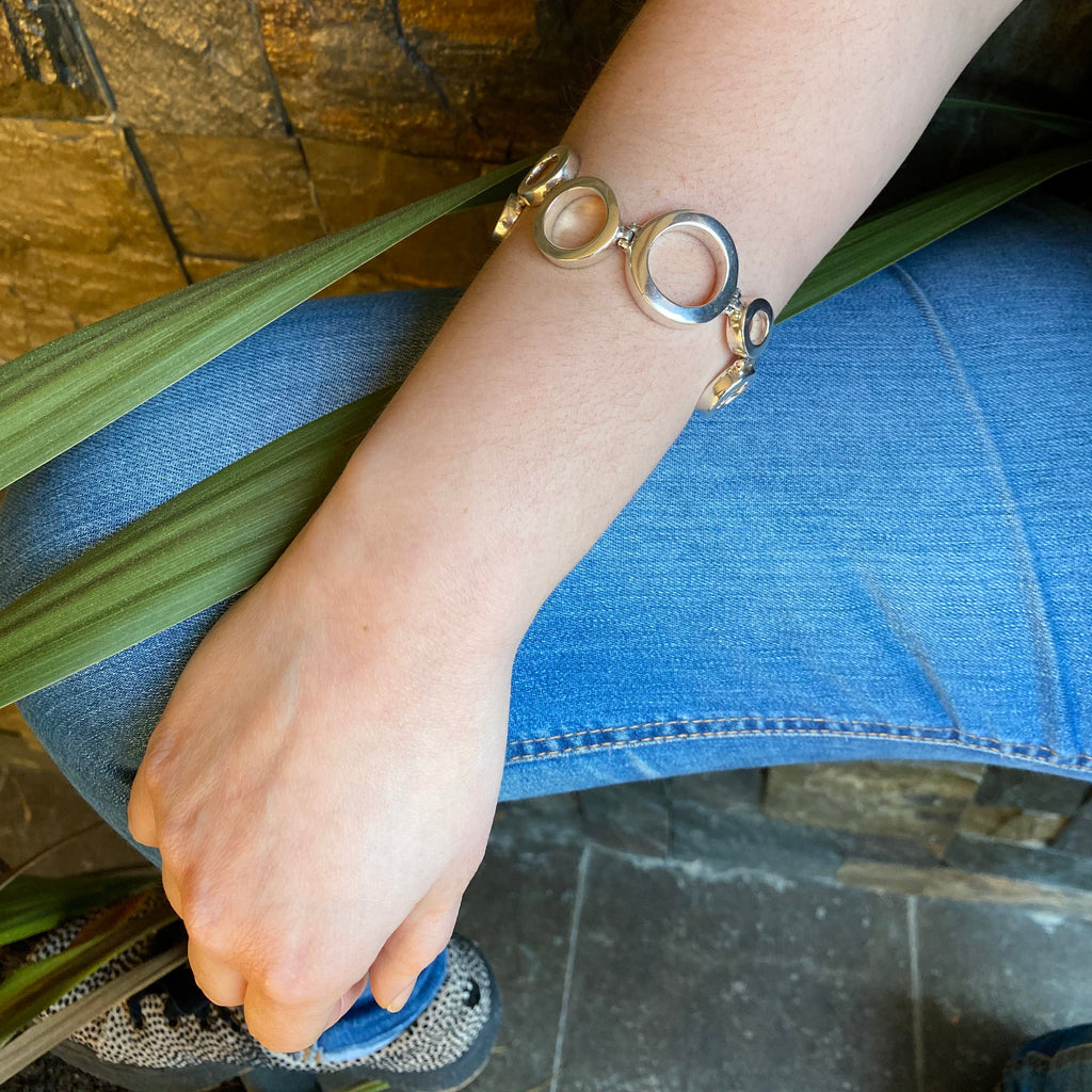 Pulsera Círculos Encajonado Plata 950