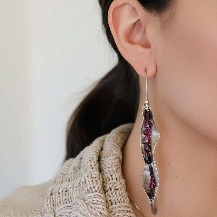 Aros Semilla de Rubí — Plata 950