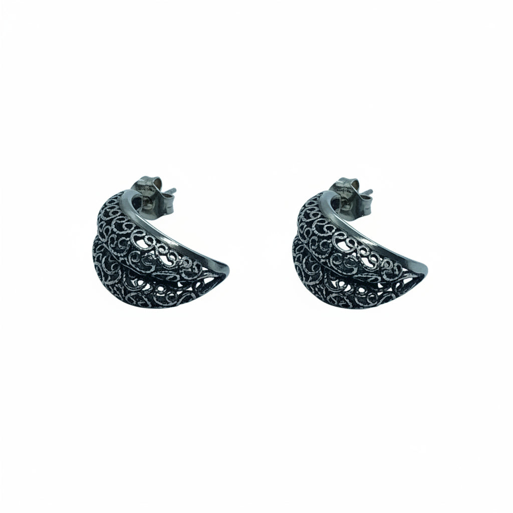 Aros Luna — Plata 950 Filigrana