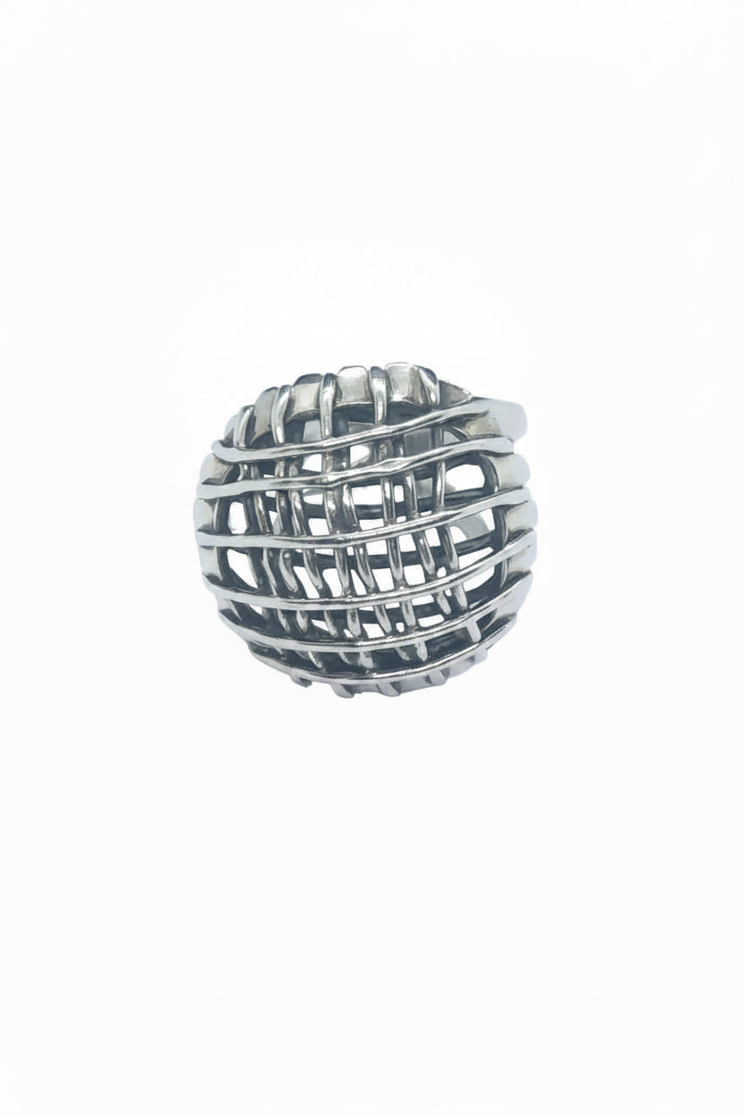 Anillo Redondo Grande Plata 950