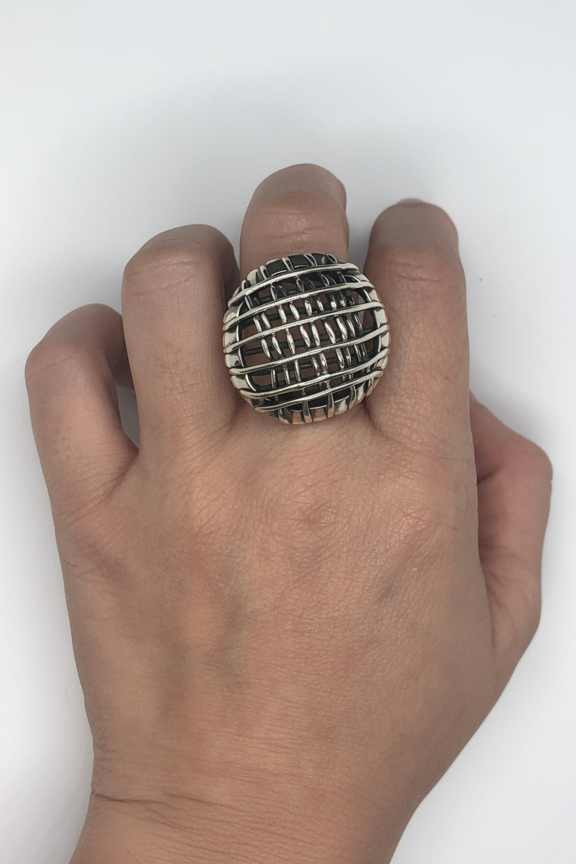 Anillo Redondo Grande Plata 950