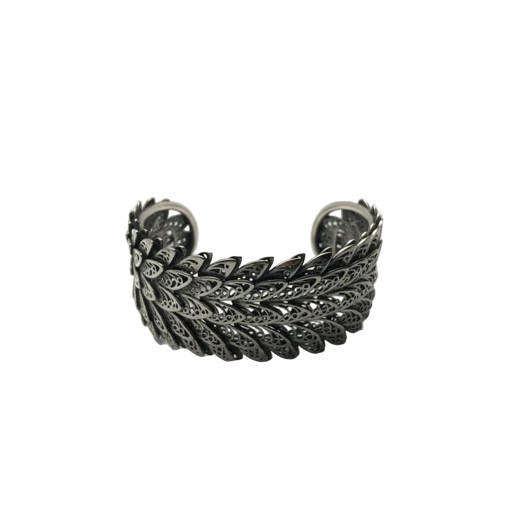 Pulsera Plumas Filigrana Plata 950 — Pieza Única