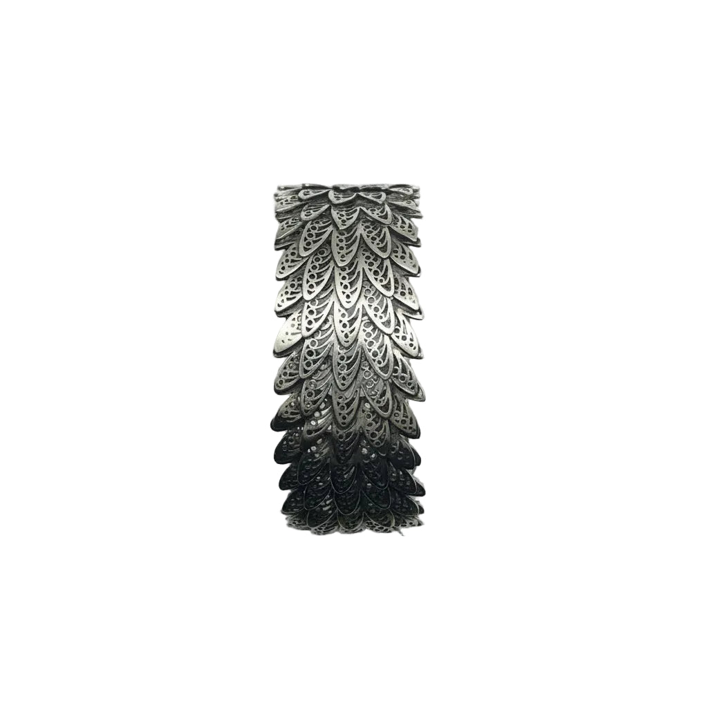 Pulsera Plumas Filigrana Plata 950 — Pieza Única