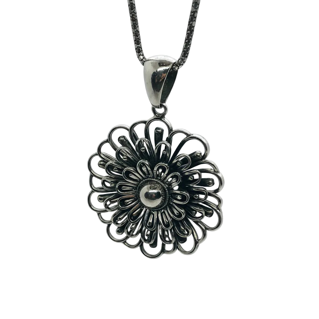 Colgante Flor Espiral de Plata 950 | Edición Única