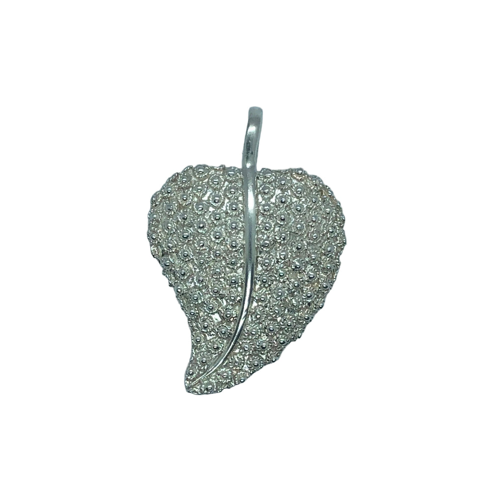 Colgante Hoja de Plata 950 | Plata Oscura y Plata Blanca