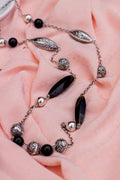 Collar Largo Plata 950 Obsidiana y Cuarzo Fumé | Edición Única