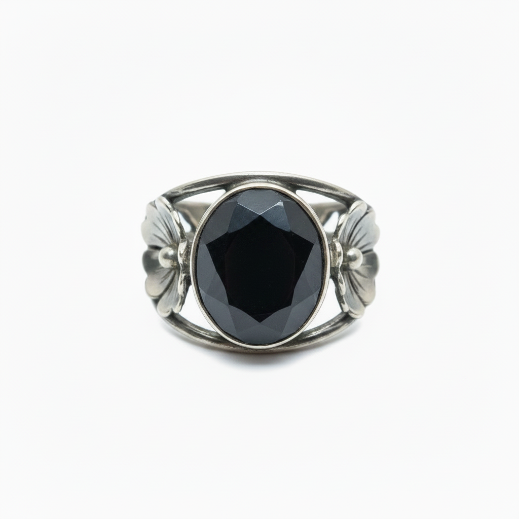 Anillo Lluvia de Estrellas floral - vista lateral fondo claro