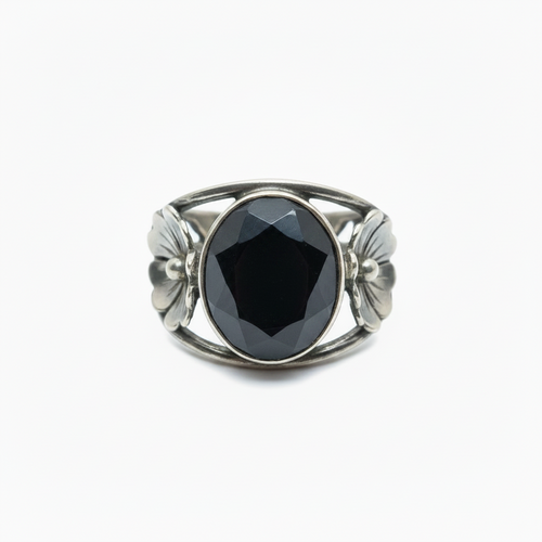 Anillo Lluvia de Estrellas floral - vista lateral fondo claro