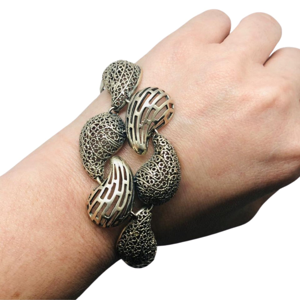 Pulsera Caracol — Plata 950 con Filigrana | Pieza Única